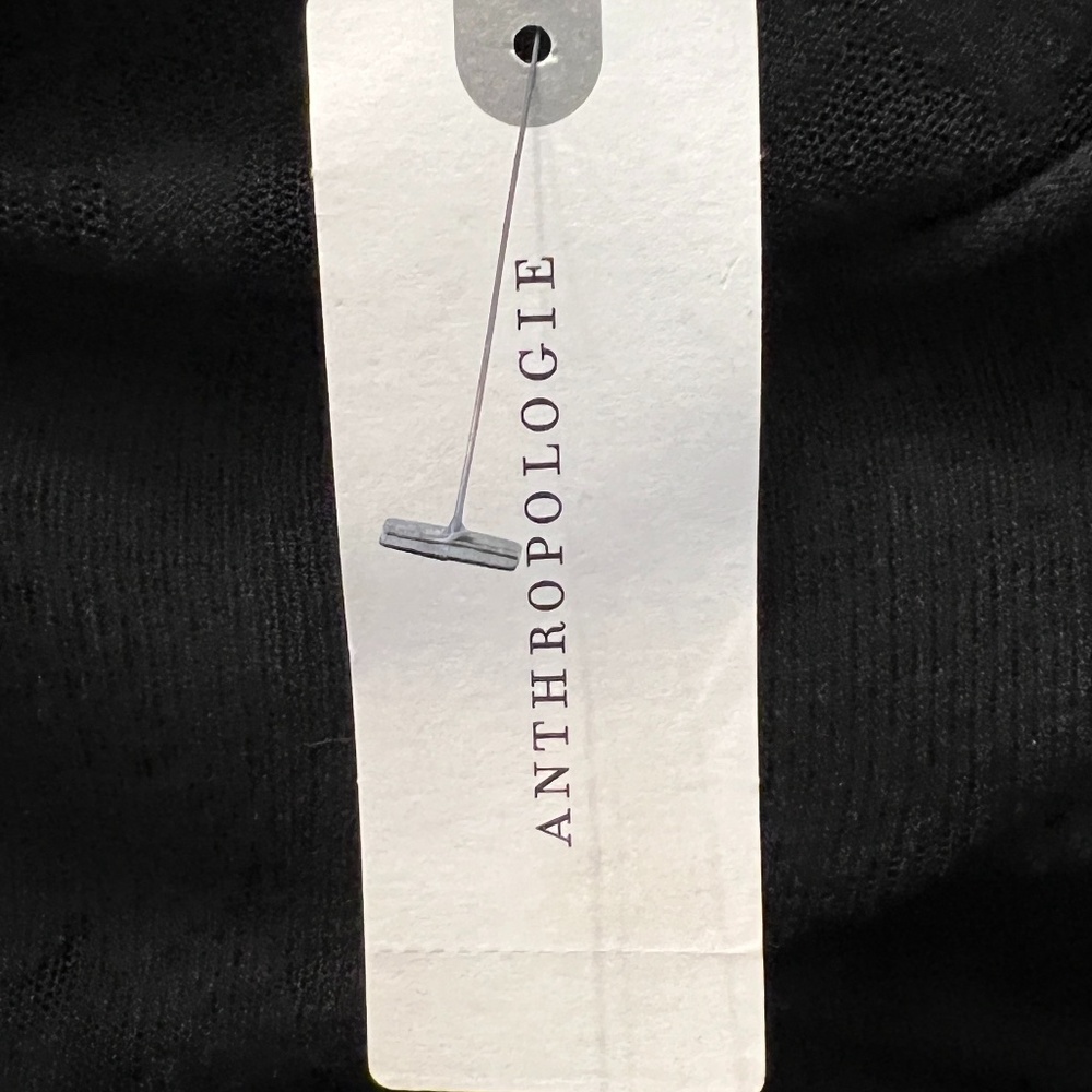 Current Air Los Angeles Anthropologie Long Sleeve Lacey Black Stretch Top Black - Picture 10 of 11